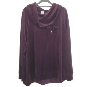 NWT LIVI Active Lane Bryant Velour Cowl Pullover Track Mobwife Sweatshirt 22 24